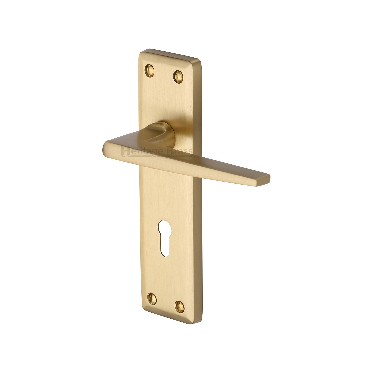 Heritage Brass Door Handle Lever Lock Kendal Design
