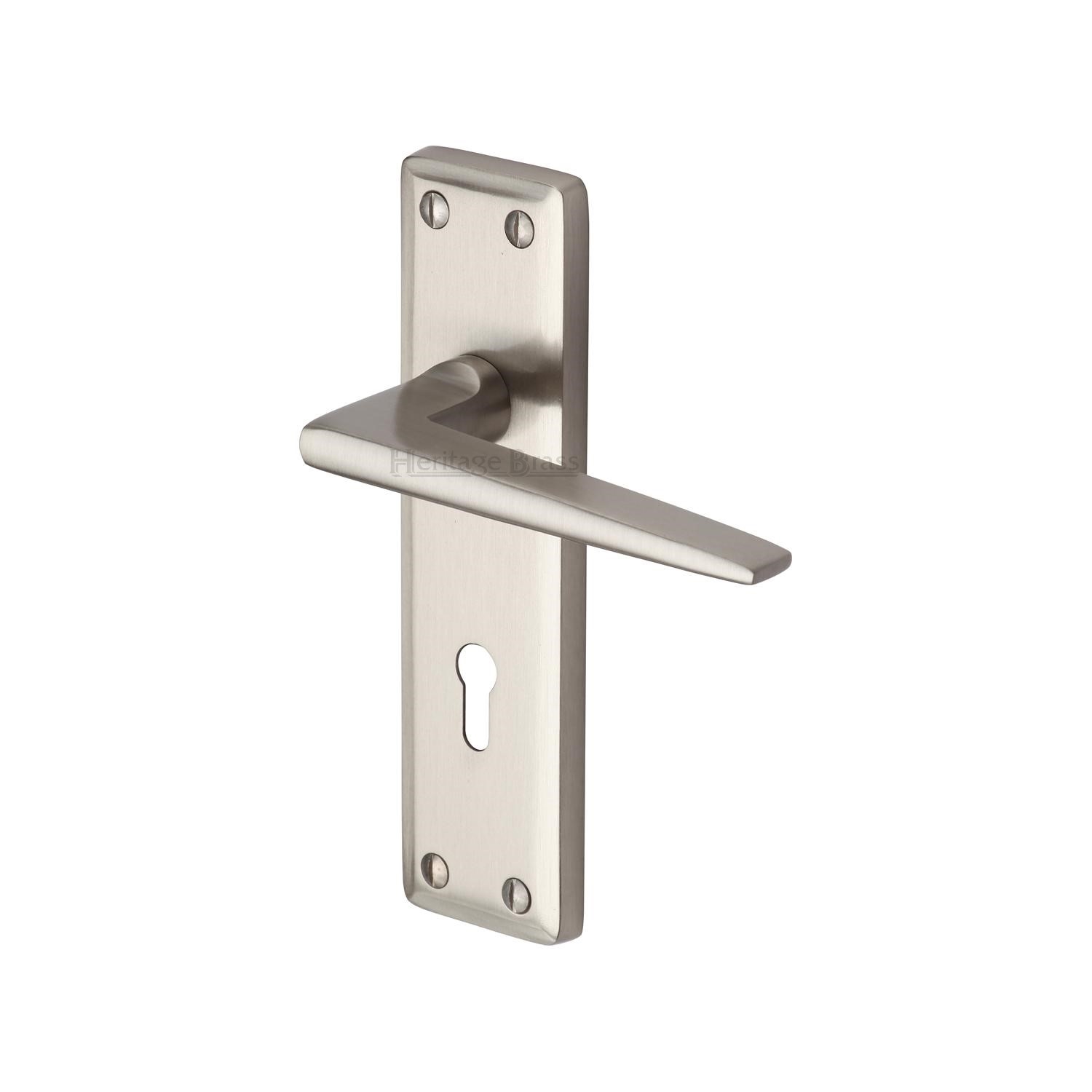Heritage Brass Door Handle Lever Lock Kendal Design
