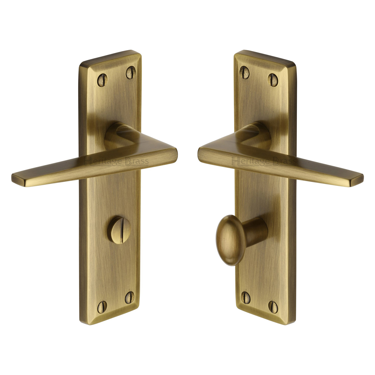 Heritage Brass Door Handle for Bathroom Kendal Design