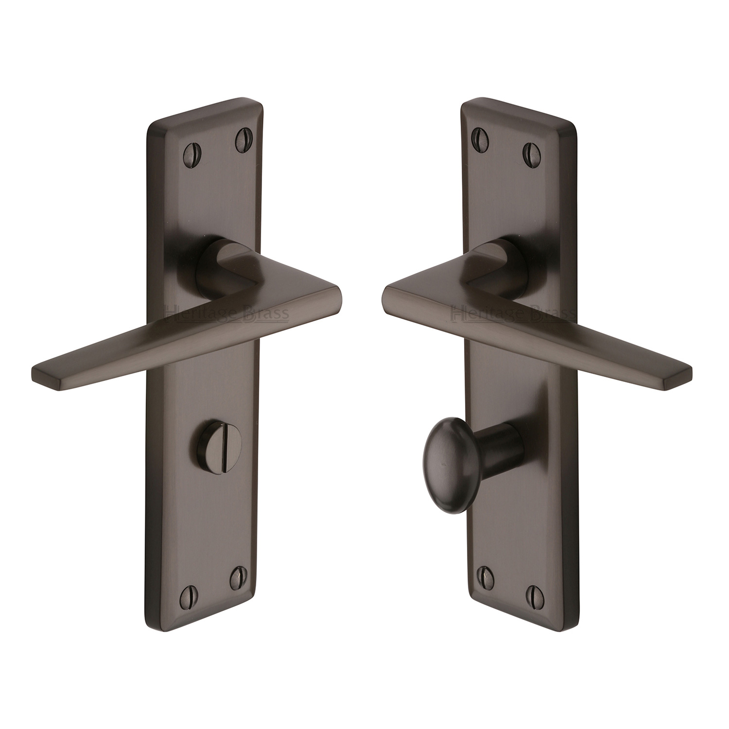 Heritage Brass Door Handle for Bathroom Kendal Design