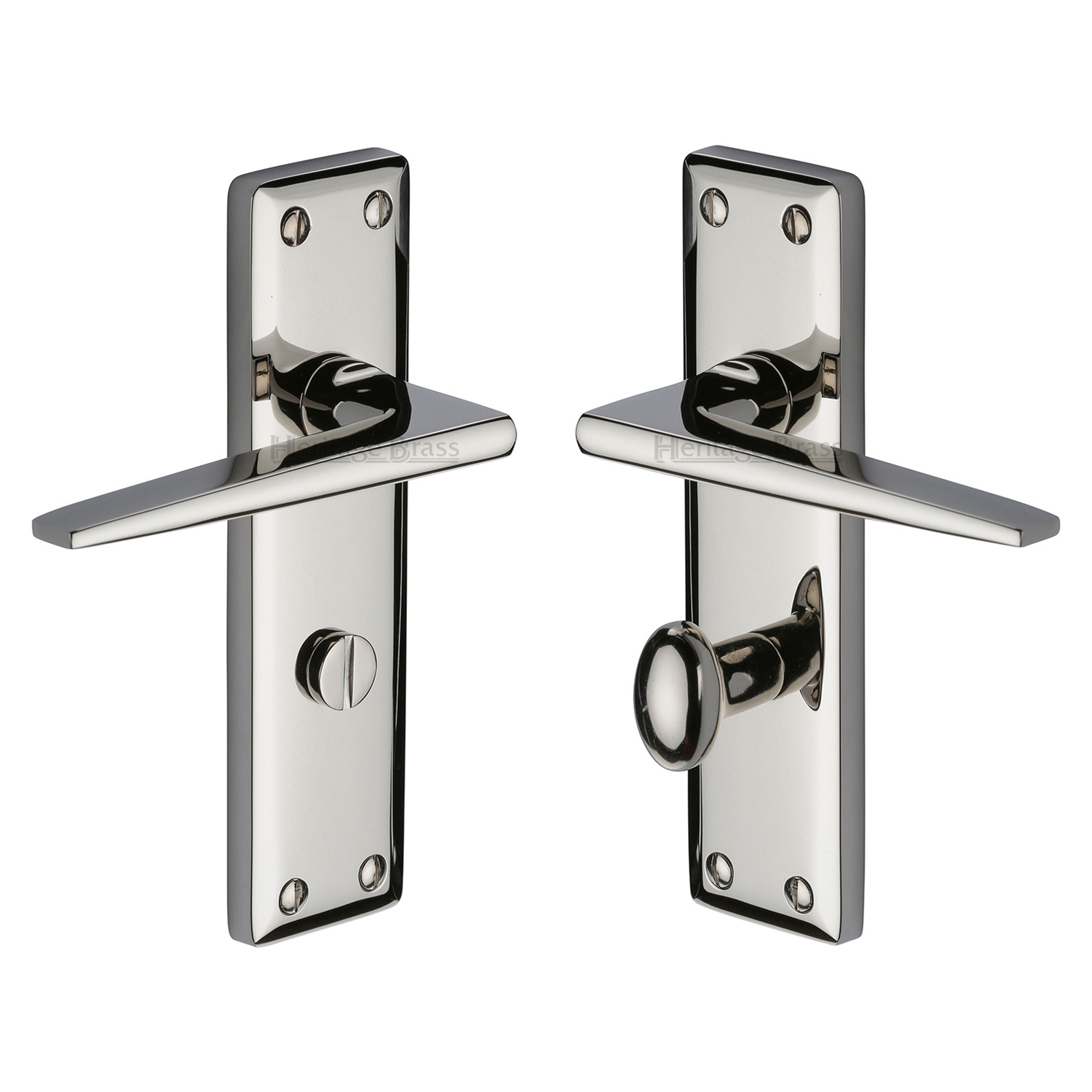 Heritage Brass Door Handle for Bathroom Kendal Design