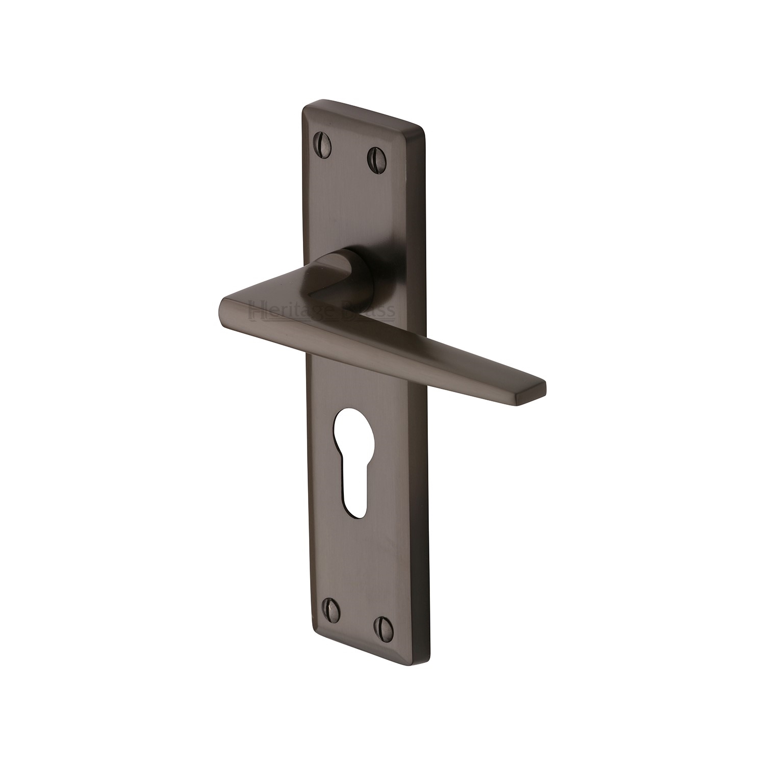 Heritage Brass Door Handle for Euro Profile Plate Kendal Design