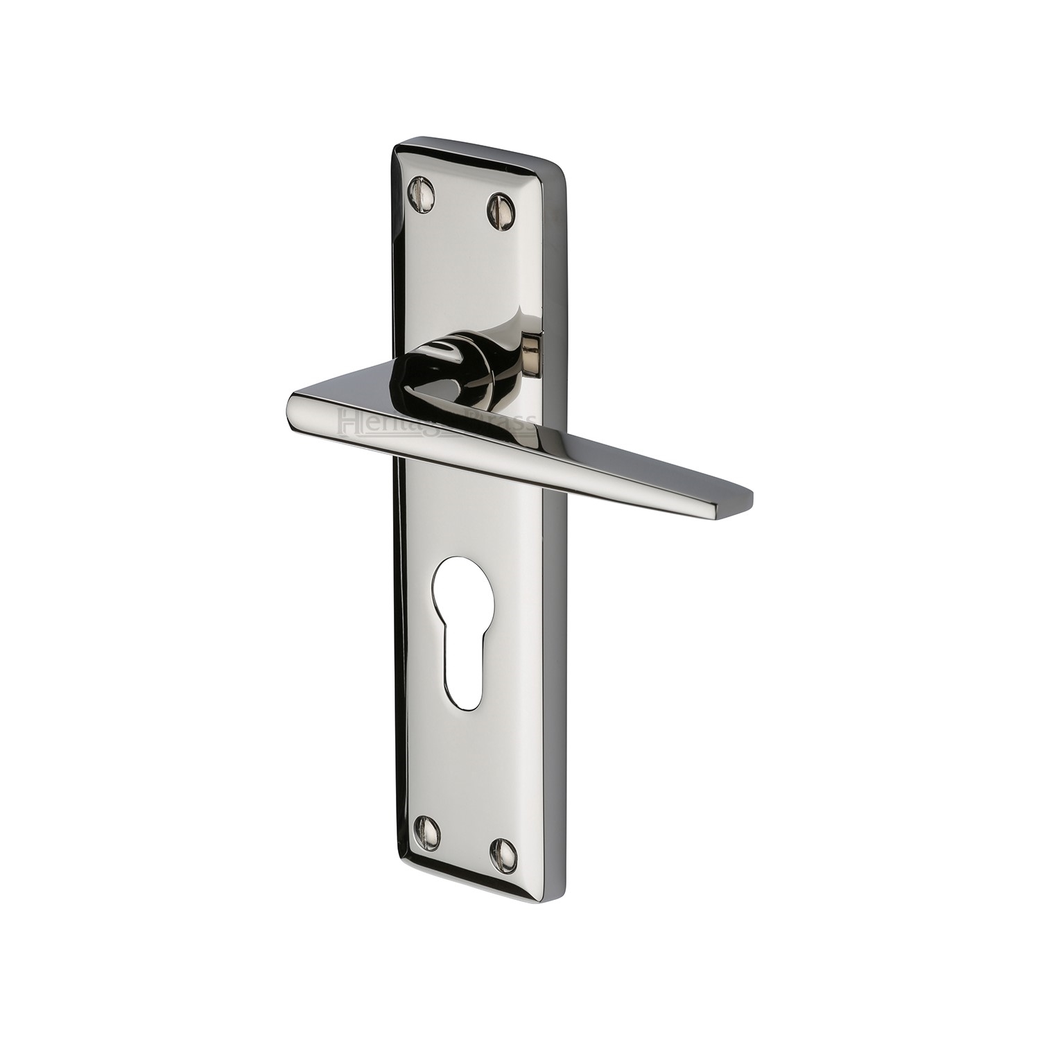 Heritage Brass Door Handle for Euro Profile Plate Kendal Design