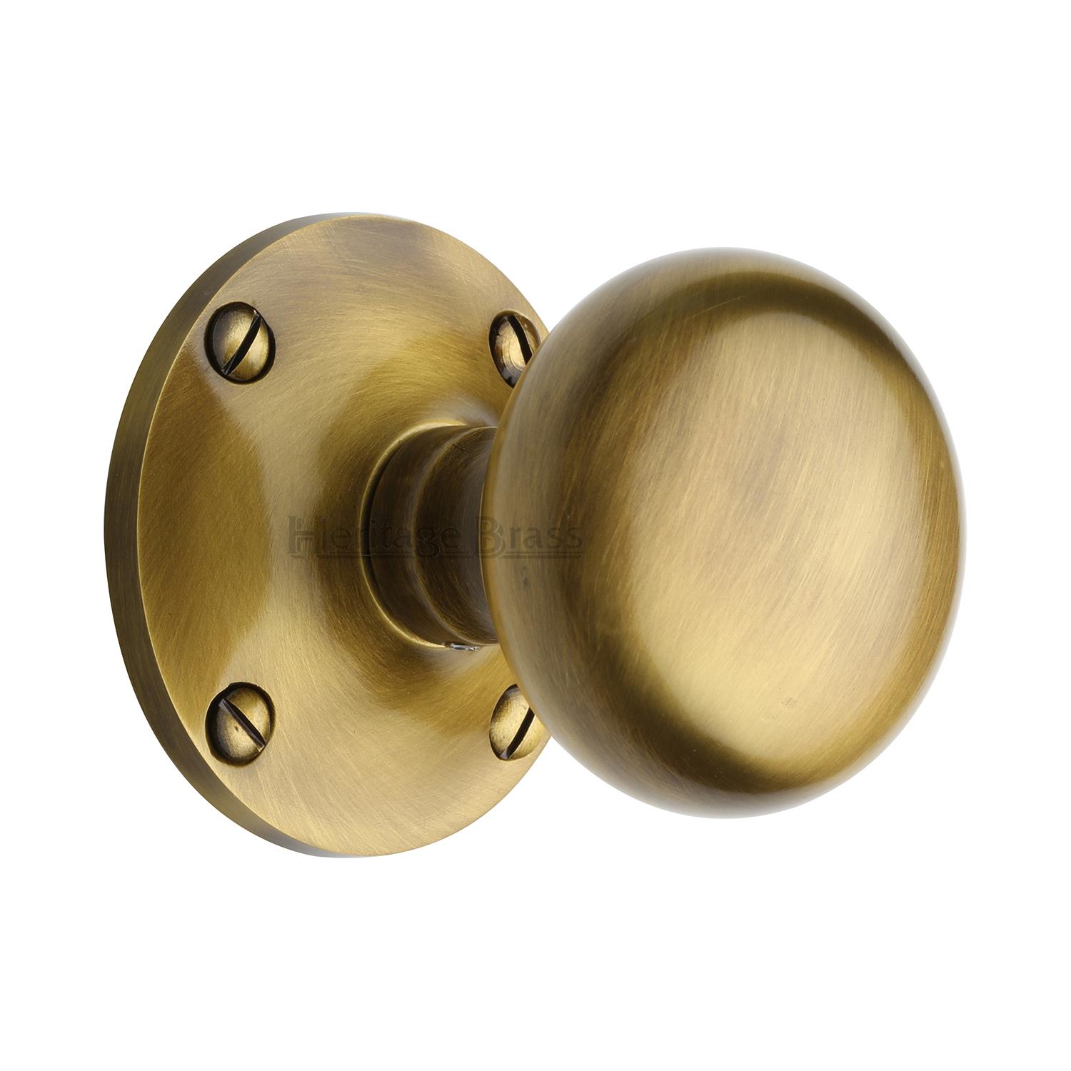 Heritage Brass Mortice Knob on Rose Kensington Design