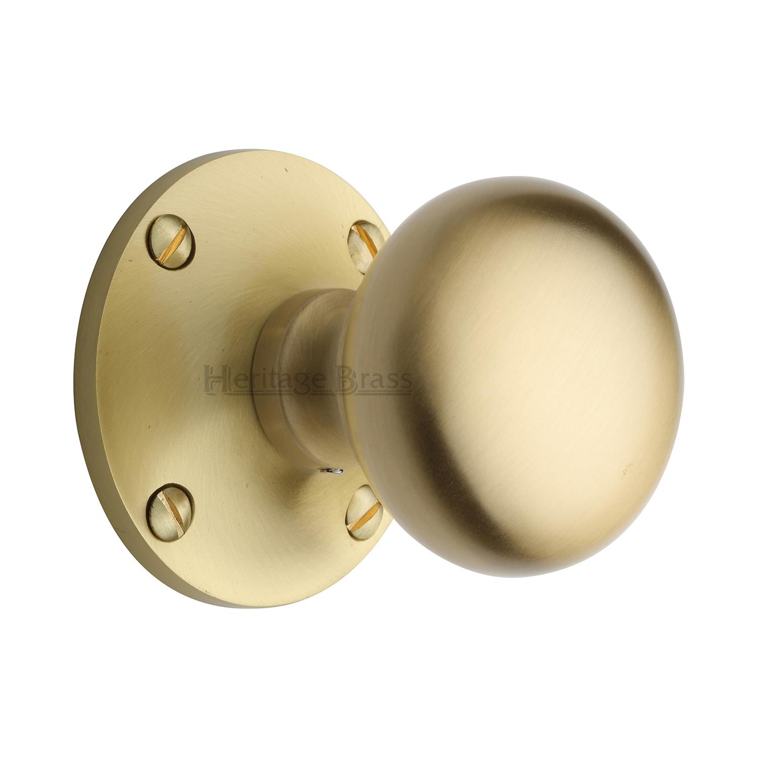 Heritage Brass Mortice Knob on Rose Kensington Design