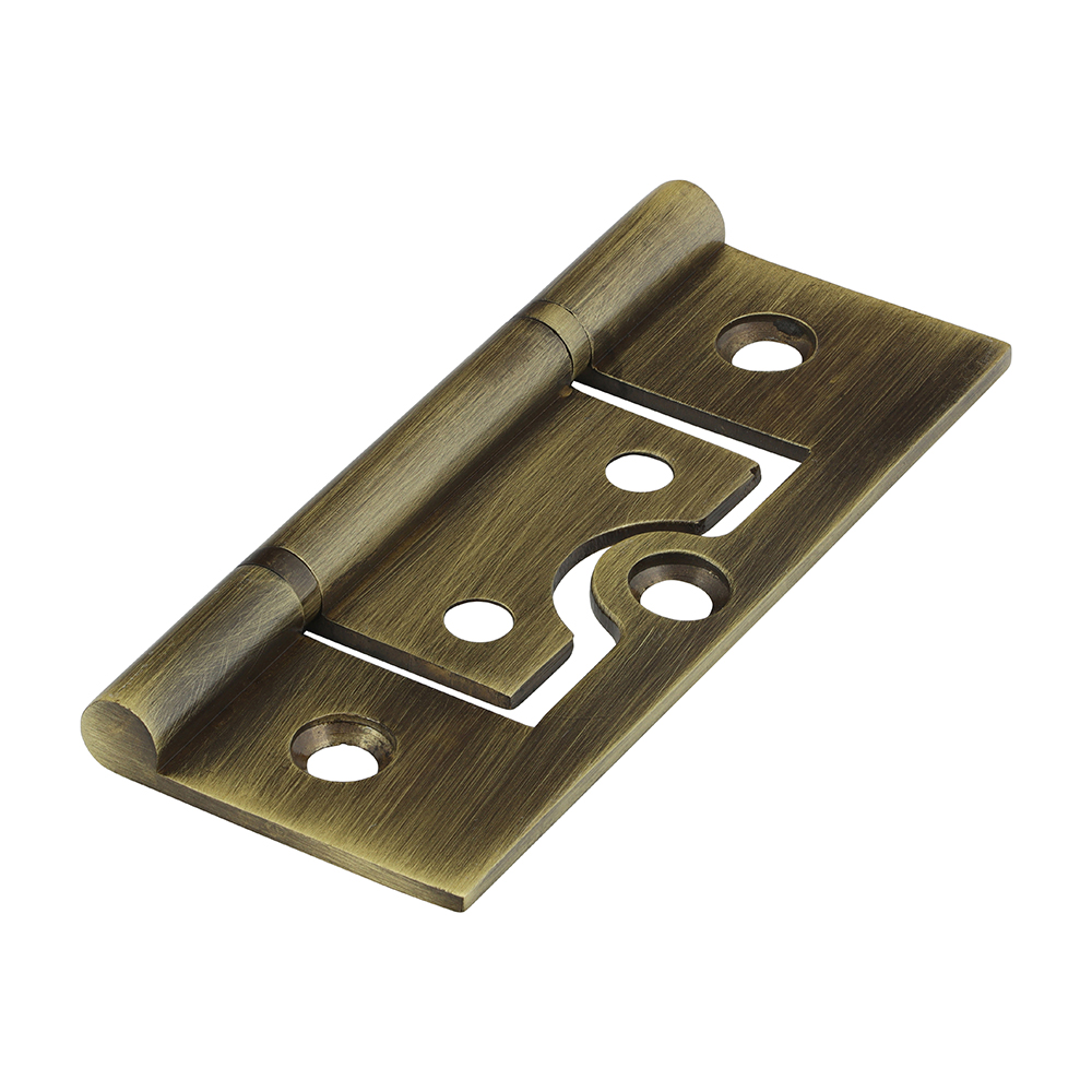 Plain Bearing Flush Hinges - Solid Brass - Antique Brass - Pair