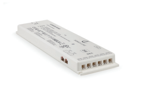 24v Smart Power Supply with UK power Cord & 6 Micro Outputs & 2 Sensor Inputs - 218 x 60mm For Temperature Changing - 30w