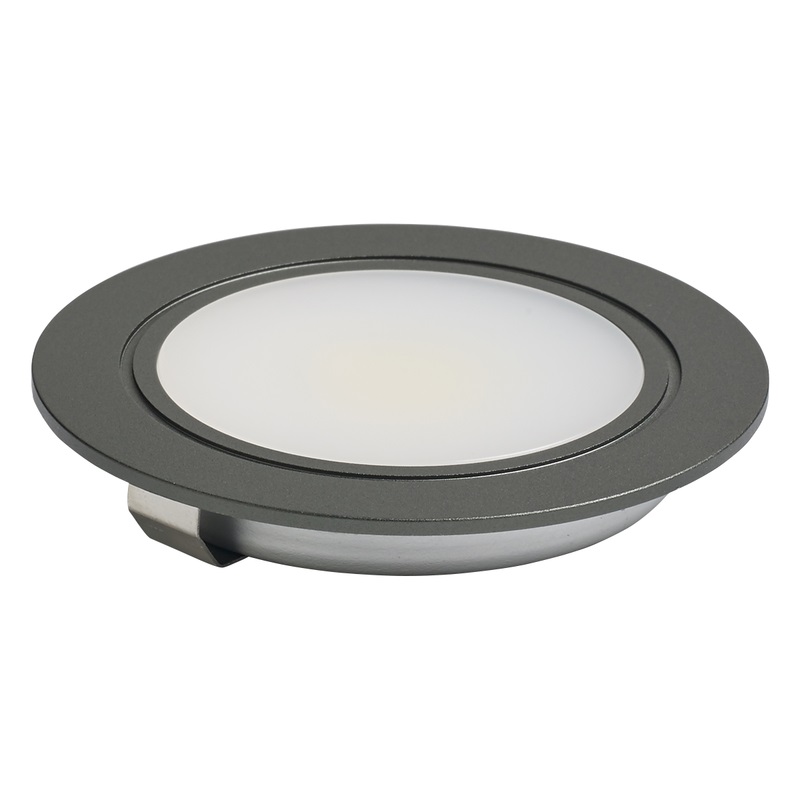 12V COB LED Recessed Downlight 3W inc Premium Plug - Anthracite Grey