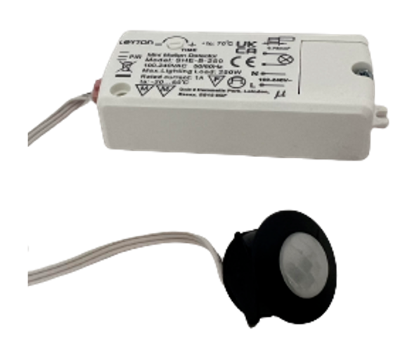 IR Proximity Switch 240V Motion Detector - inc 1.5 Mtr Cable to Sensor Head - Black