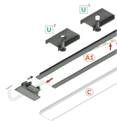 SEVERN Black Light Profile - 24V - White Diffuser - Warm White inc JB Input