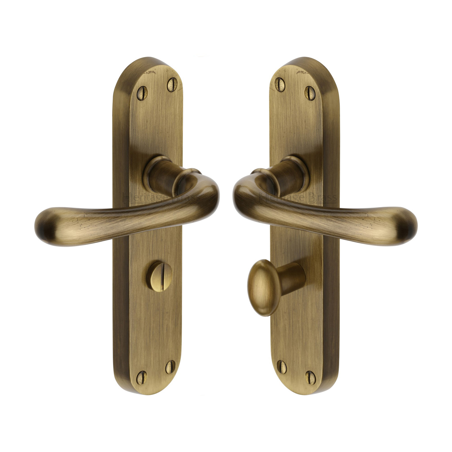 Heritage Brass Door Handle for Bathroom Luna Design
