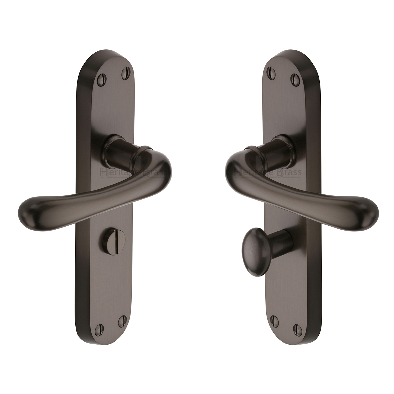 Heritage Brass Door Handle for Bathroom Luna Design