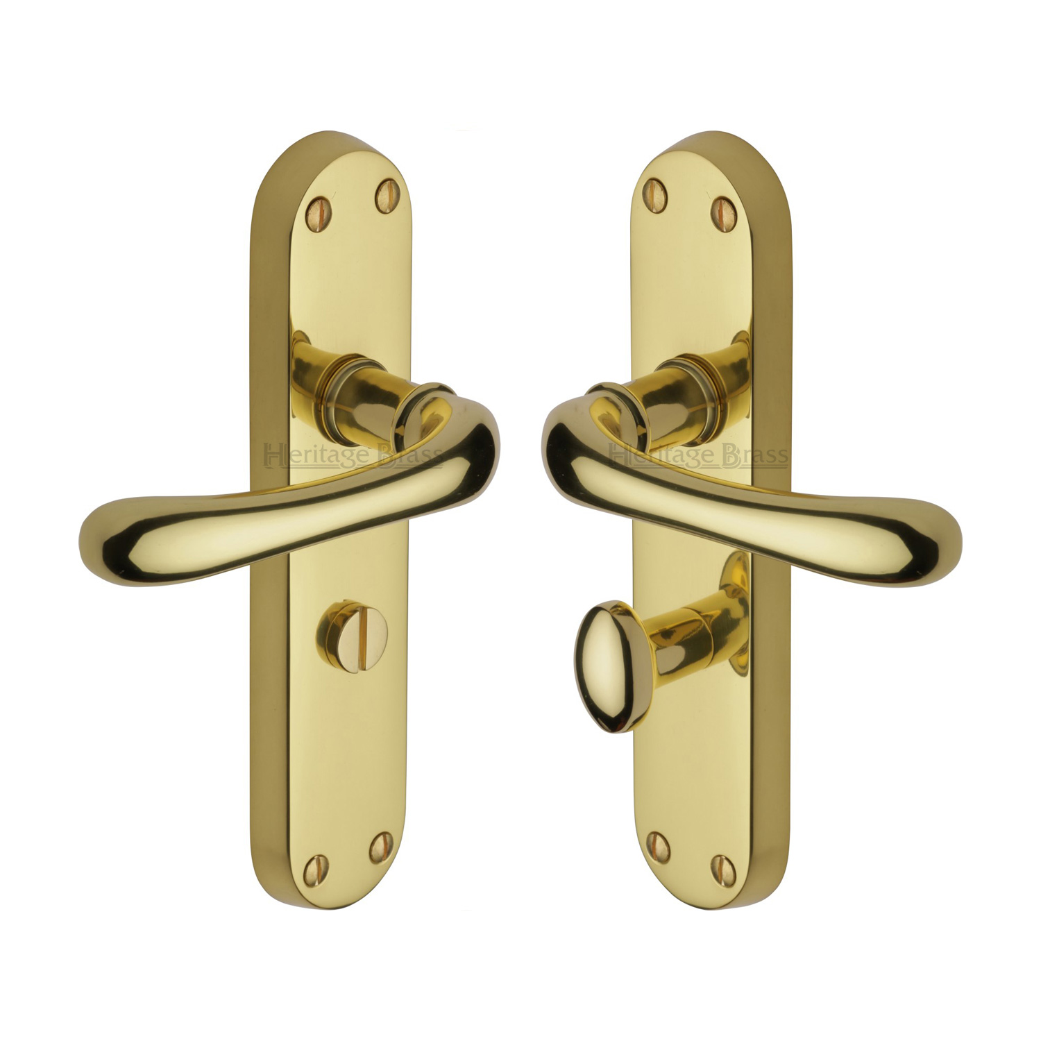 Heritage Brass Door Handle for Bathroom Luna Design