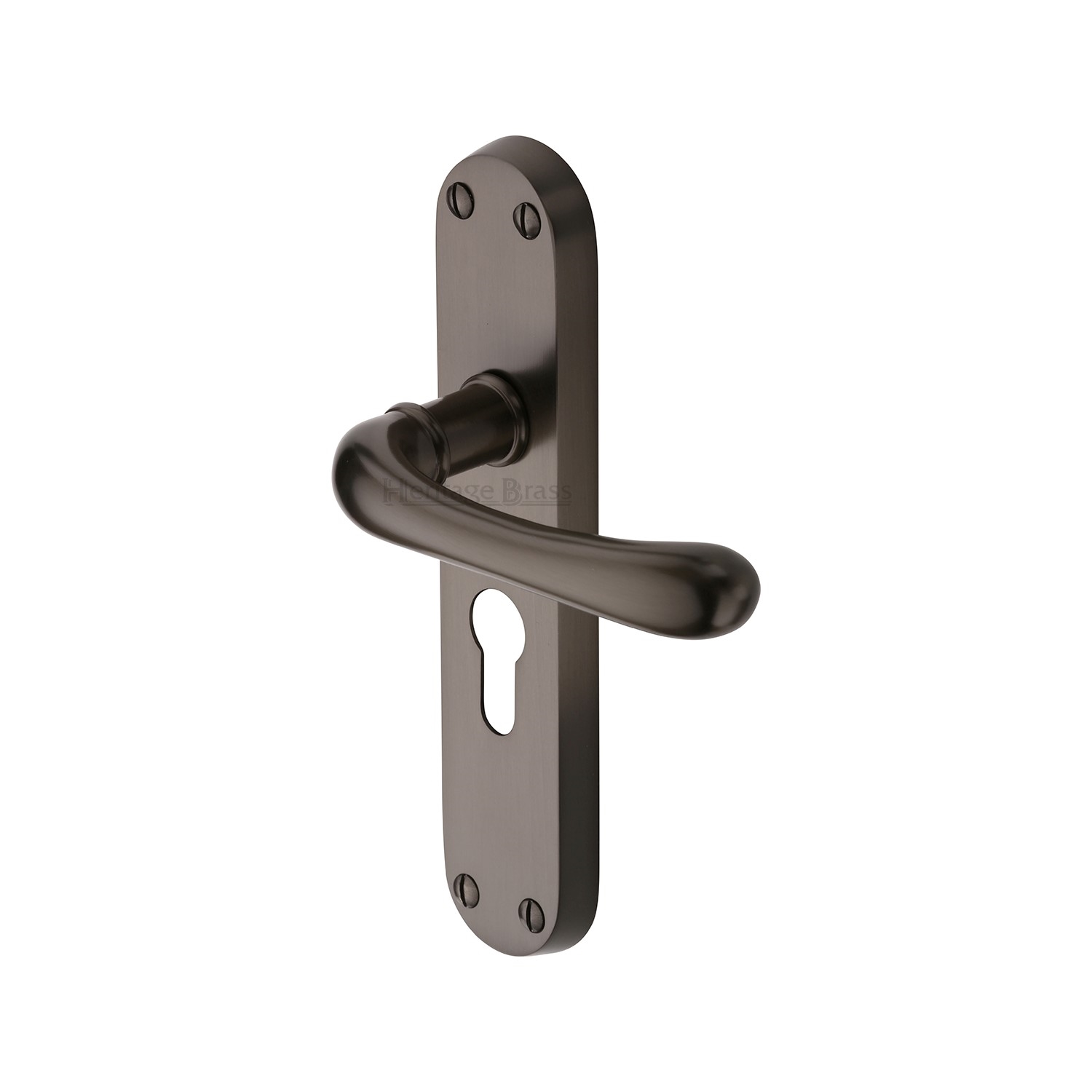 Heritage Brass Door Handle for Euro Profile Plate Luna Design
