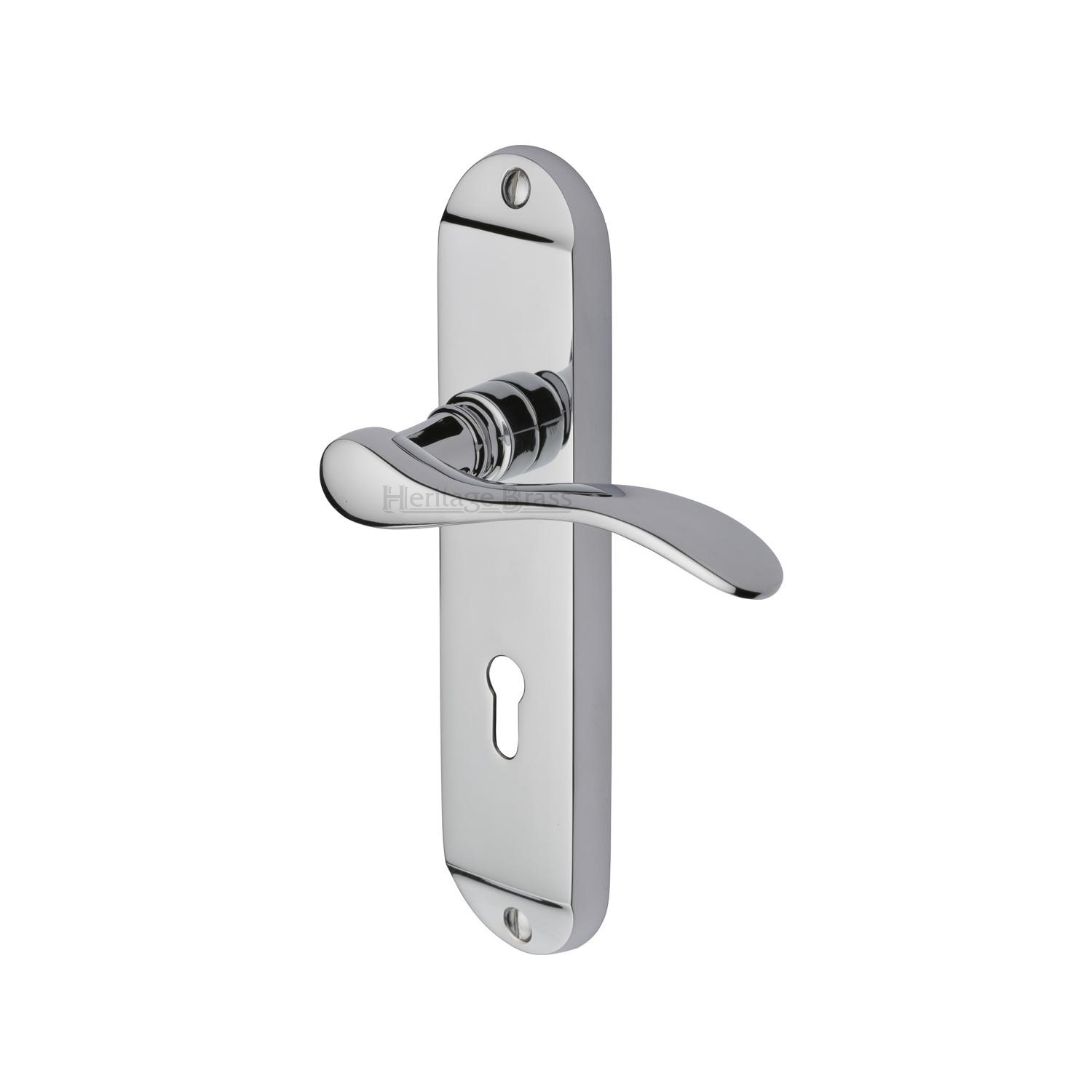 Heritage Brass Door Handle Lever Lock Maya Design