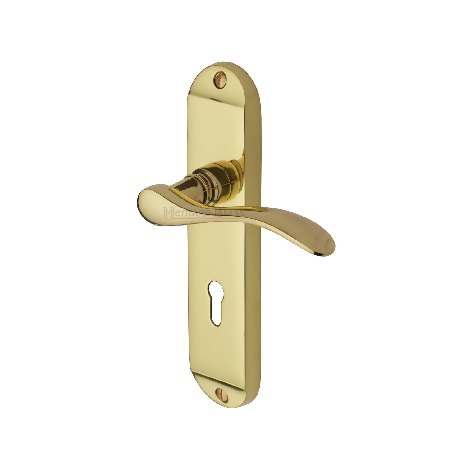 Heritage Brass Door Handle Lever Lock Maya Design