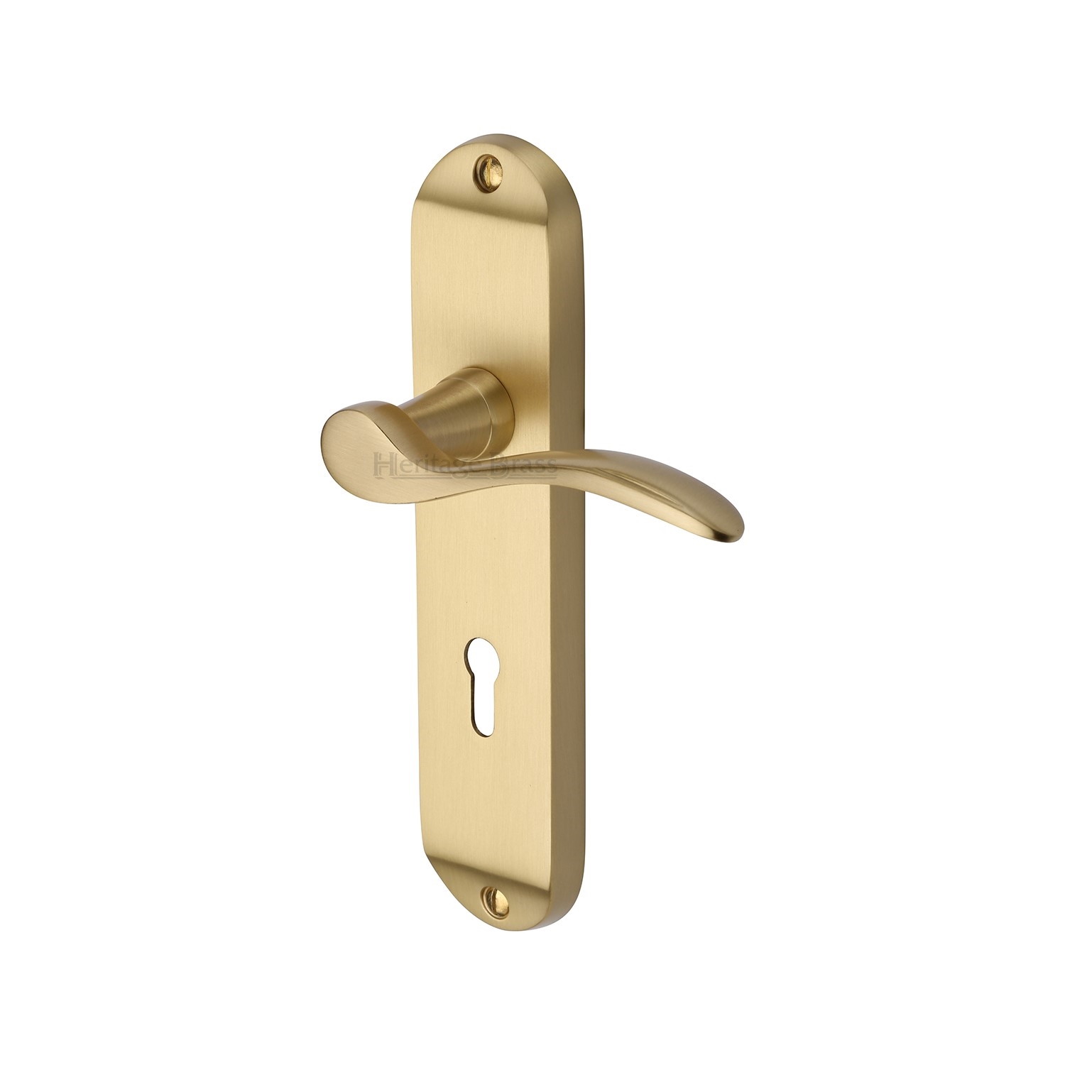 Heritage Brass Door Handle Lever Lock Maya Design