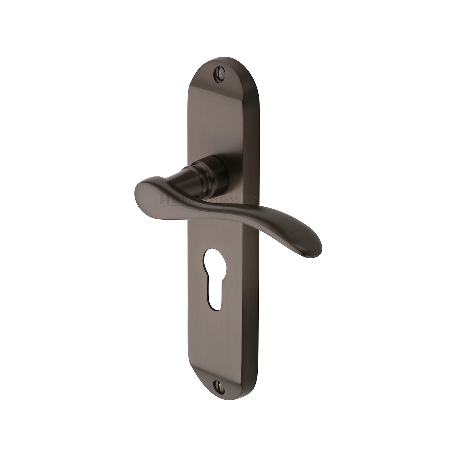 Heritage Brass Door Handle for Euro Profile Plate Maya Design