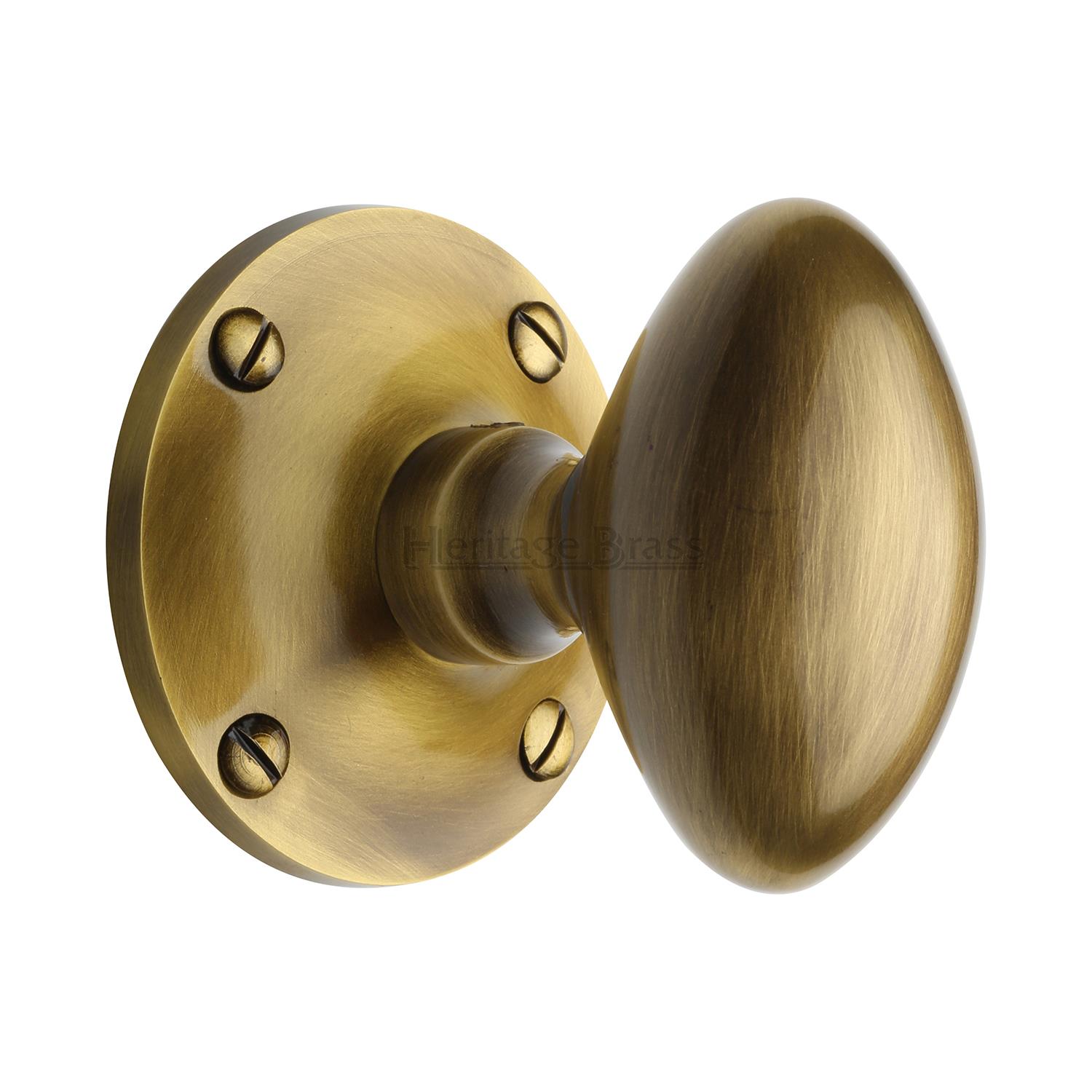 Heritage Brass Mortice Knob on Rose Mayfair Design