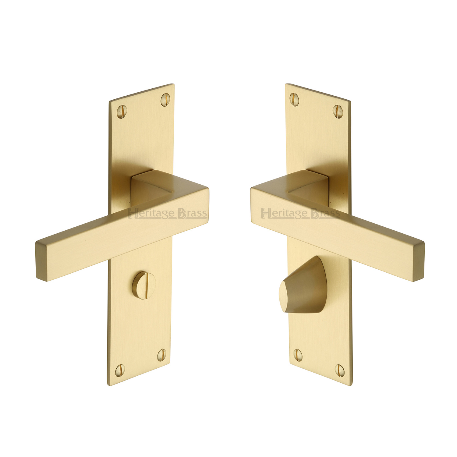 Heritage Brass Door Handle for Bathroom Metro Design