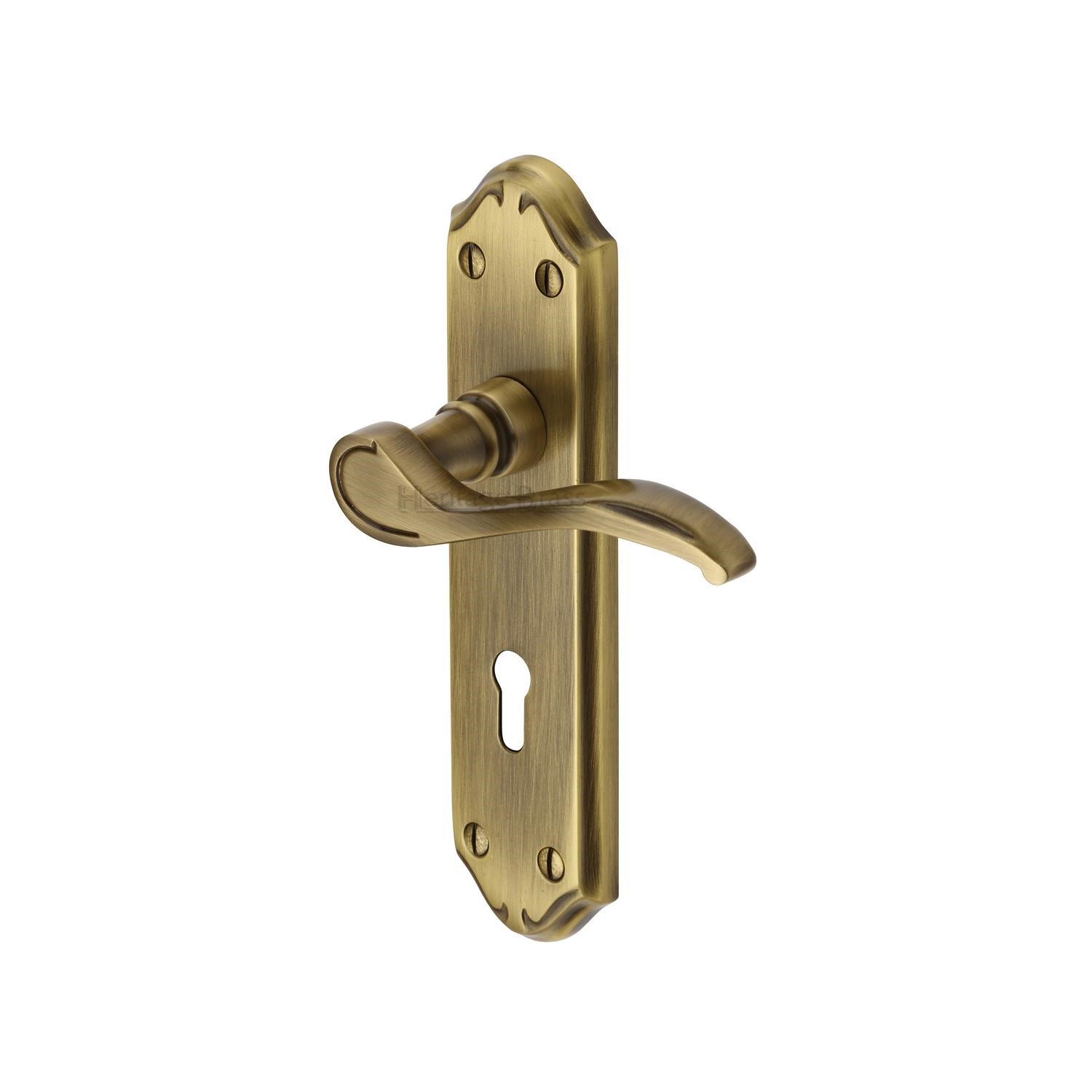 Heritage Brass Door Handle Lever Lock Verona Small Design