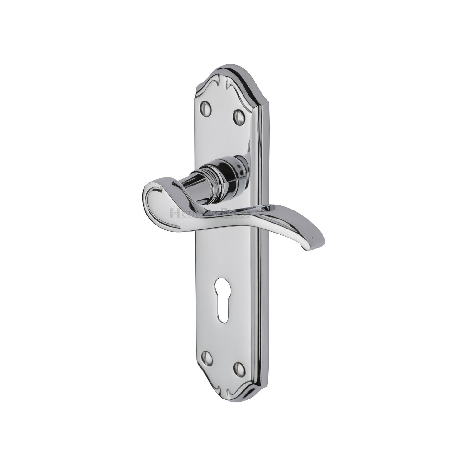 Heritage Brass Door Handle Lever Lock Verona Small Design