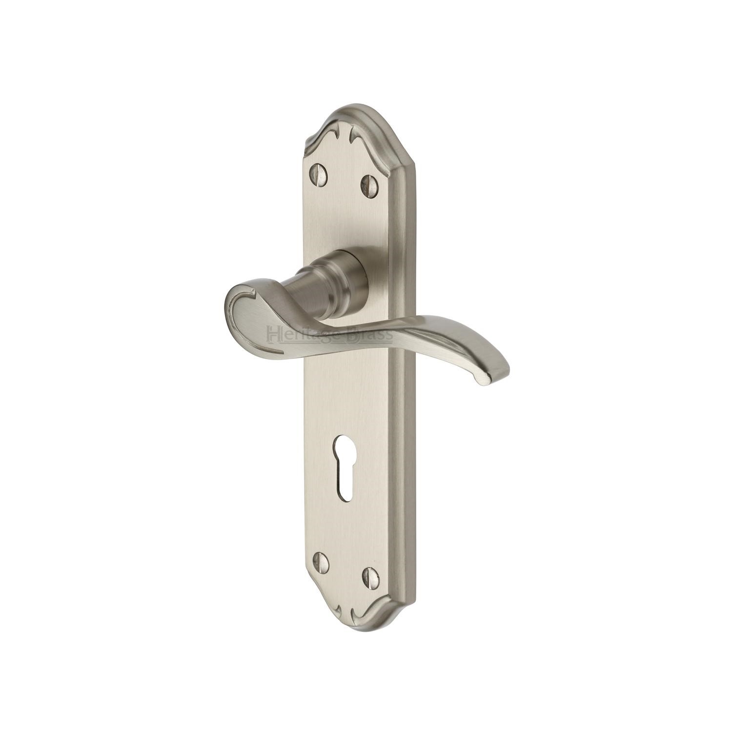 Heritage Brass Door Handle Lever Lock Verona Small Design