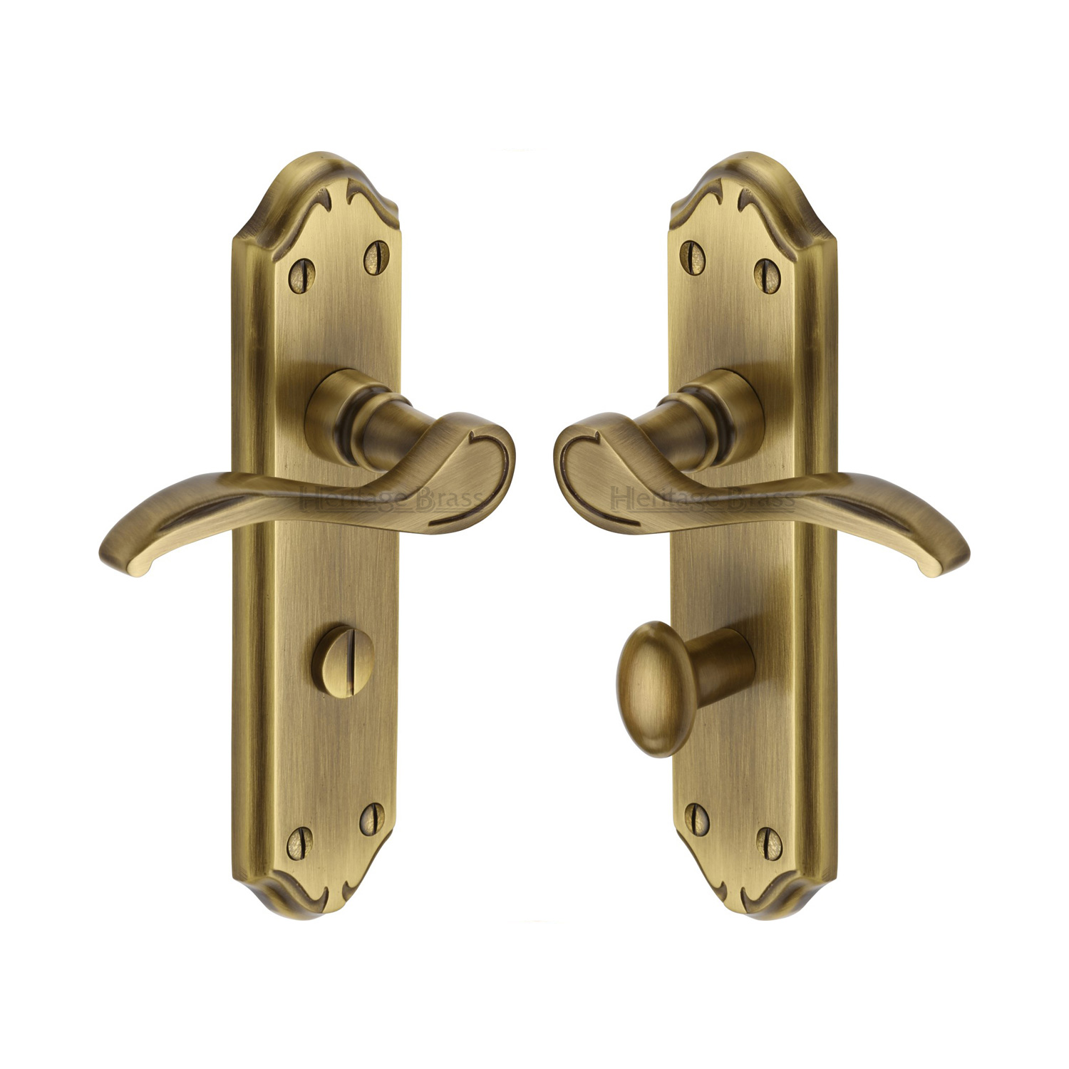Heritage Brass Door Handle for Bathroom Verona Small Design