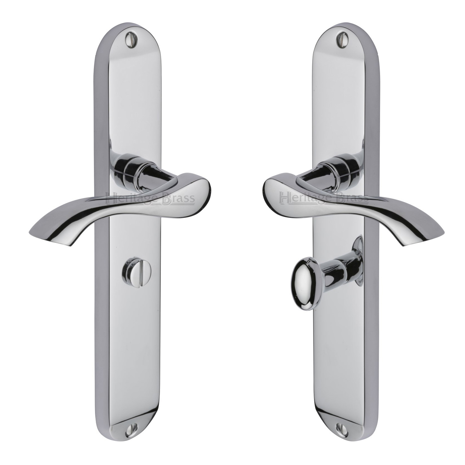 Heritage Brass Door Handle for Bathroom Algarve Long Design
