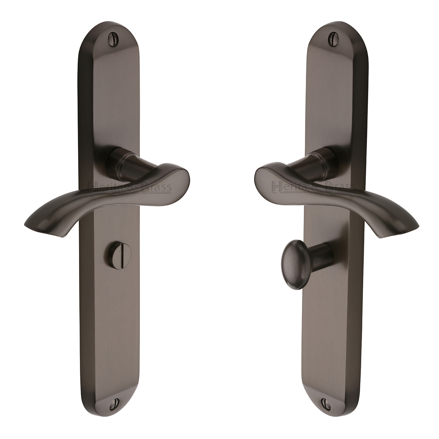 Heritage Brass Door Handle for Bathroom Algarve Long Design