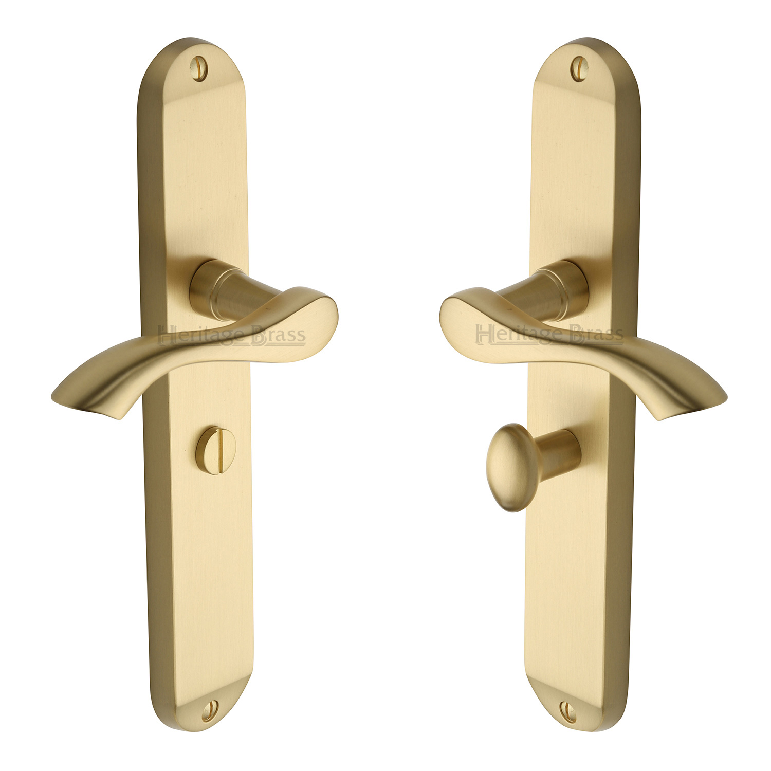 Heritage Brass Door Handle for Bathroom Algarve Long Design