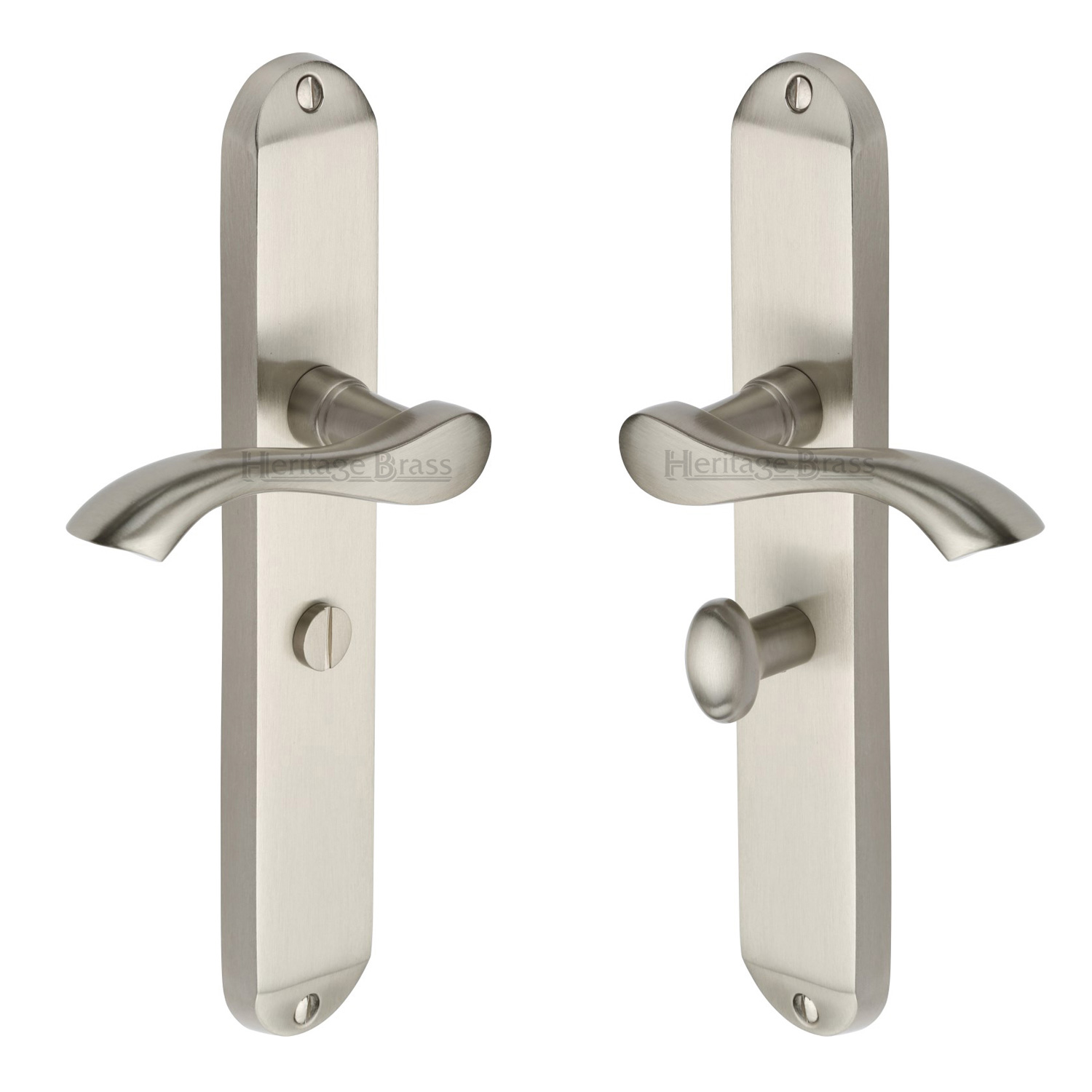 Heritage Brass Door Handle for Bathroom Algarve Long Design