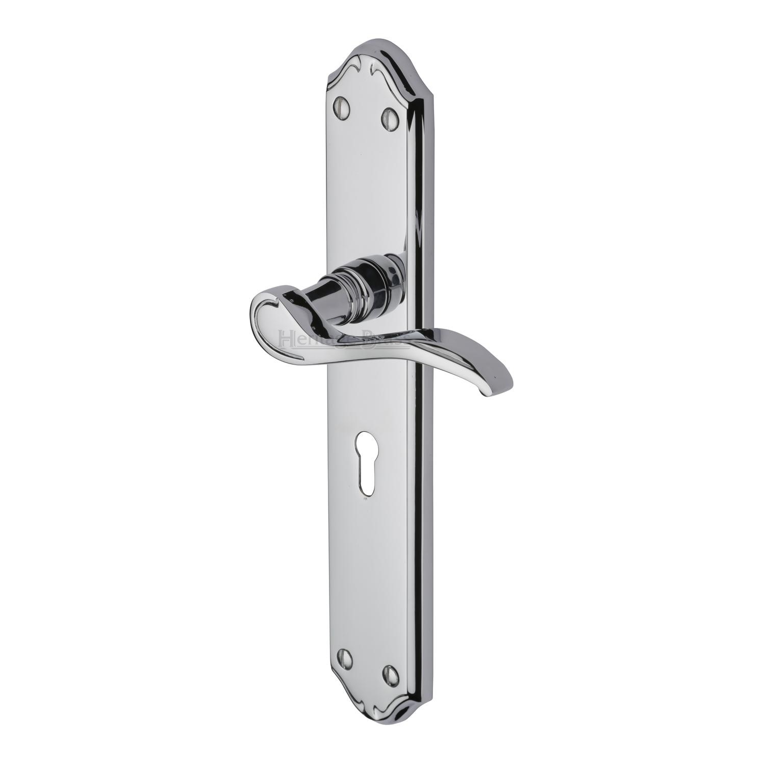 Heritage Brass Door Handle Lever Lock Verona Design