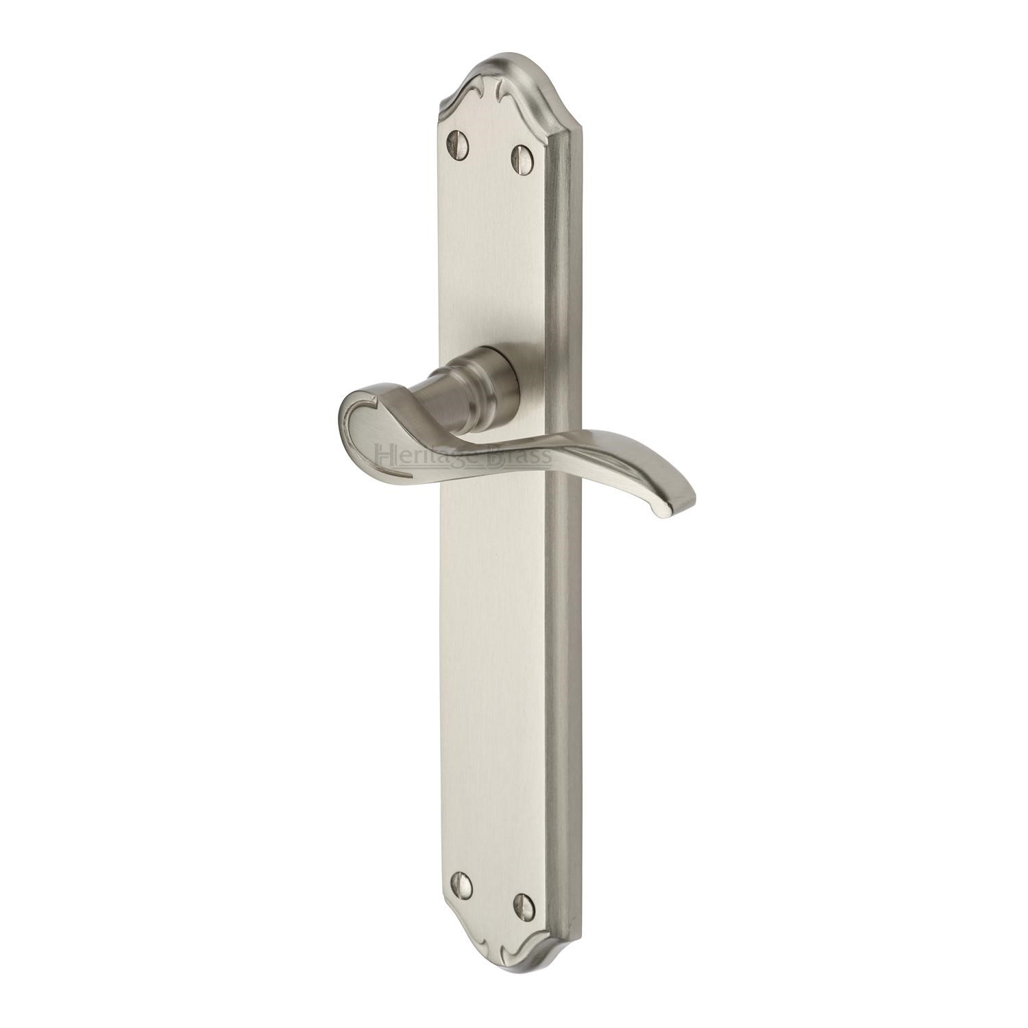 Heritage Brass Door Handle for Euro Profile Plate Verona Design