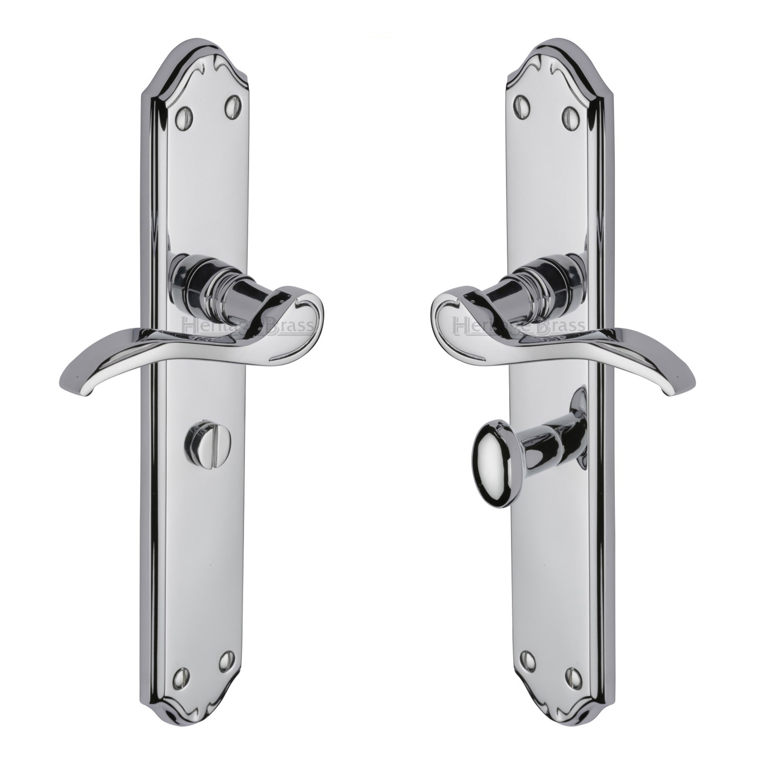 Heritage Brass Door Handle for Bathroom Verona Design