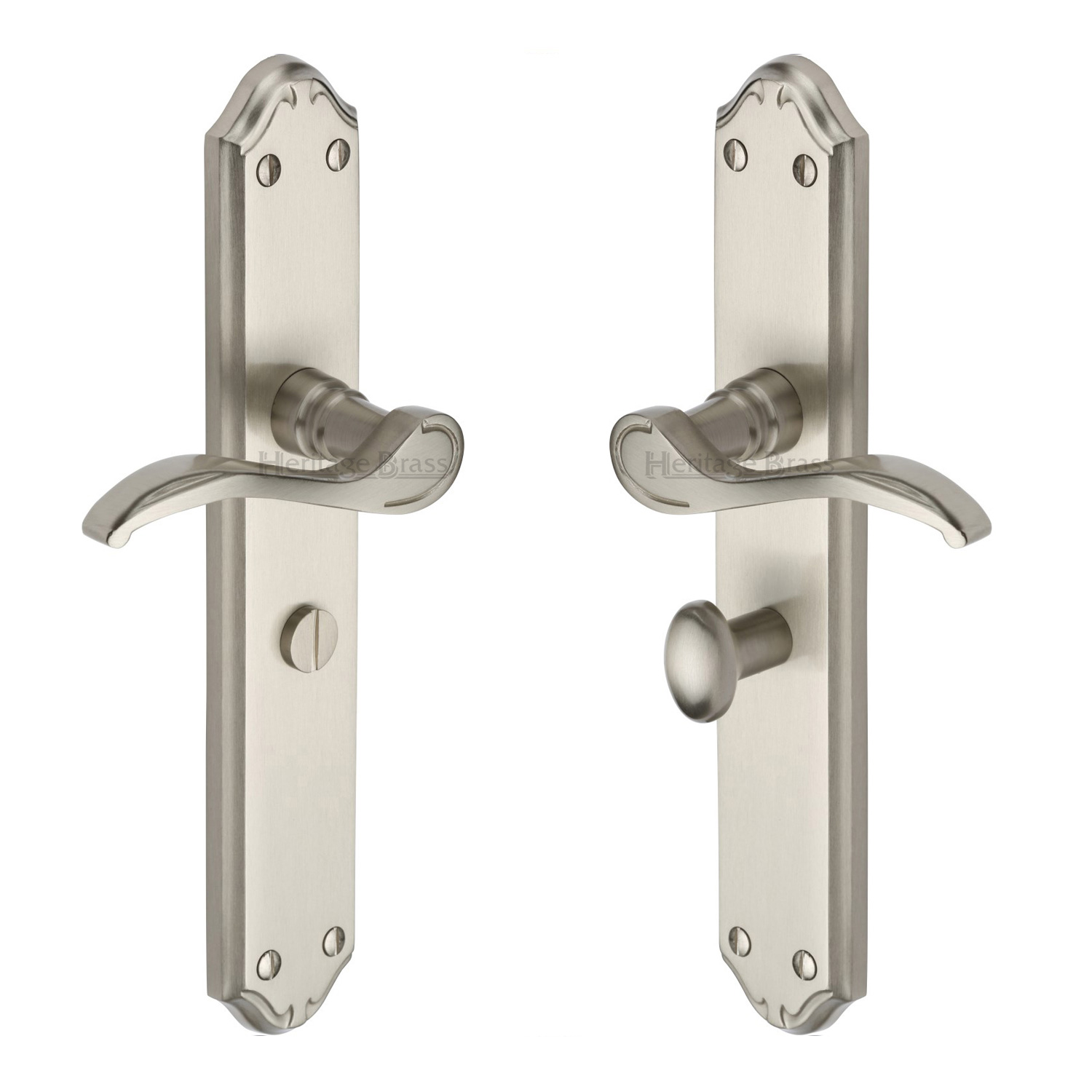 Heritage Brass Door Handle for Bathroom Verona Design