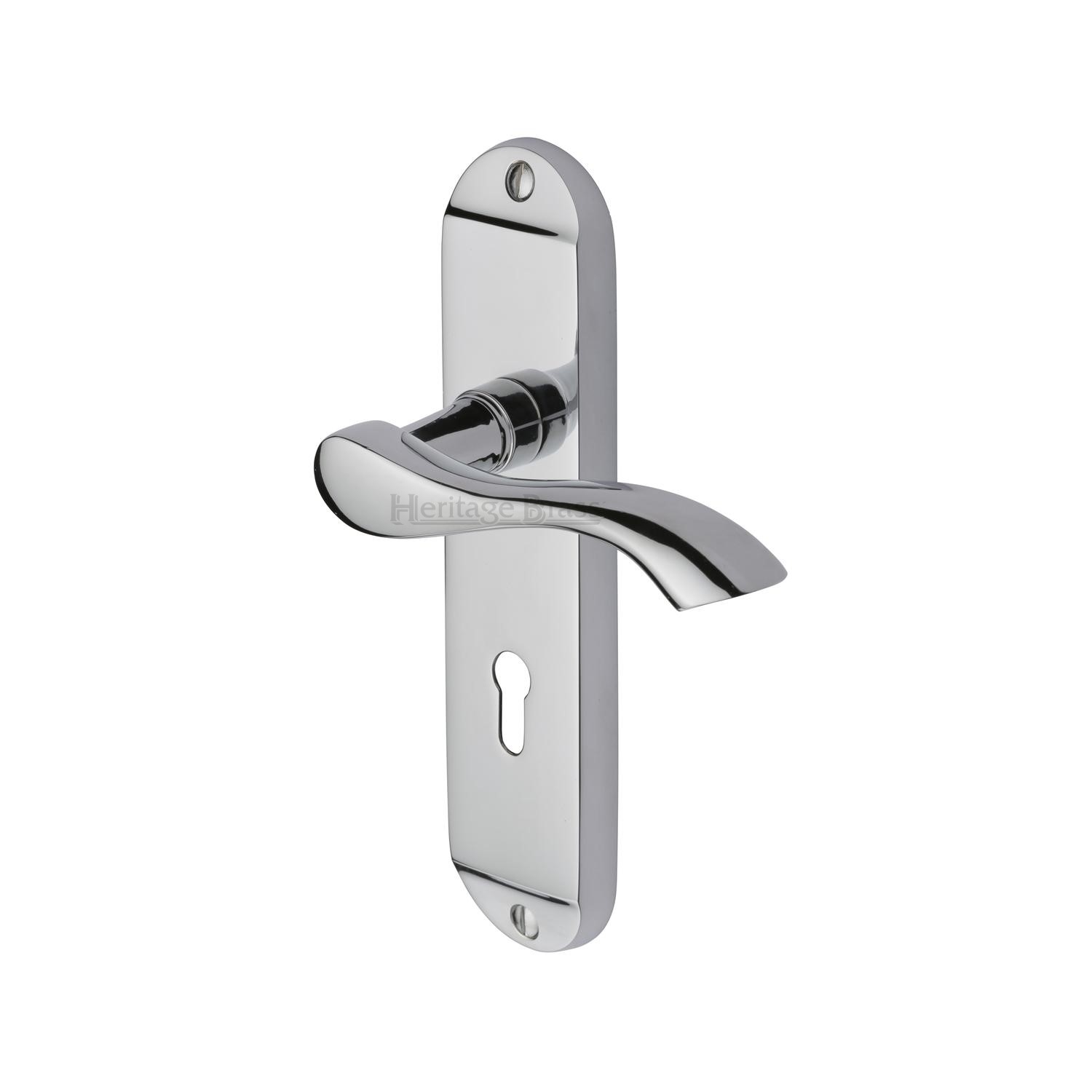 Heritage Brass Door Handle Lever Lock Algarve Design