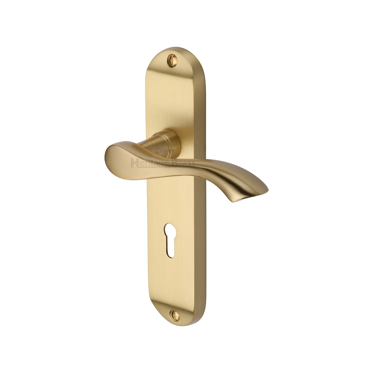 Heritage Brass Door Handle Lever Lock Algarve Design