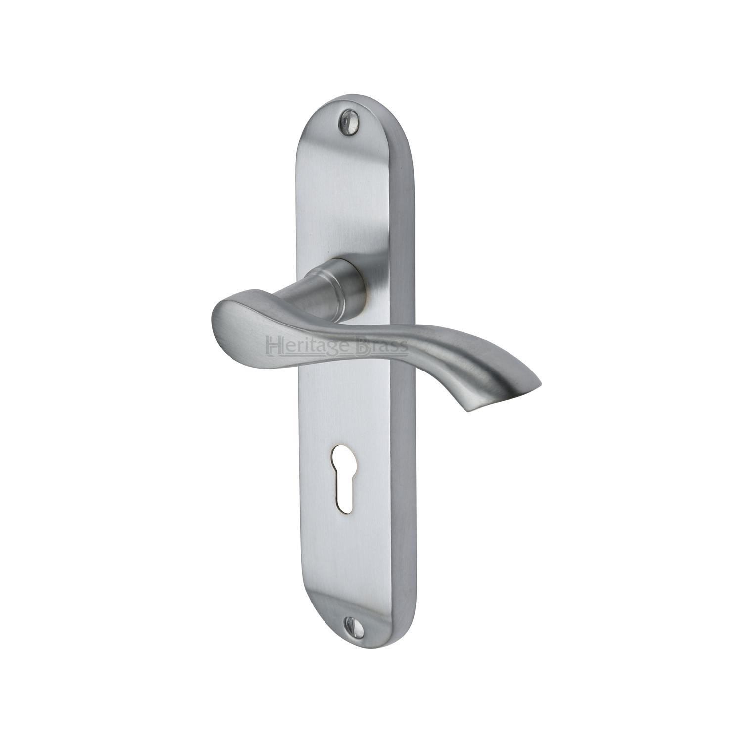 Heritage Brass Door Handle Lever Lock Algarve Design