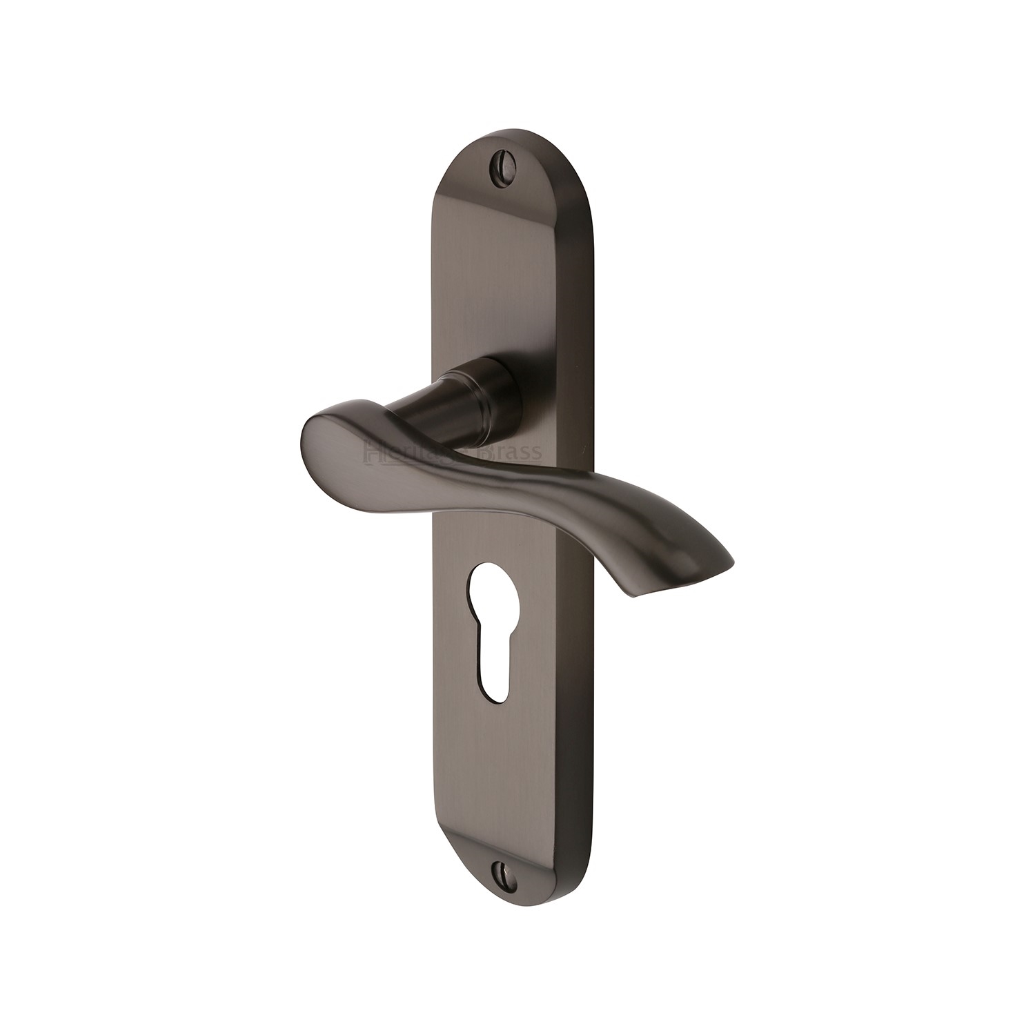 Heritage Brass Door Handle for Euro Profile Plate Algarve Design