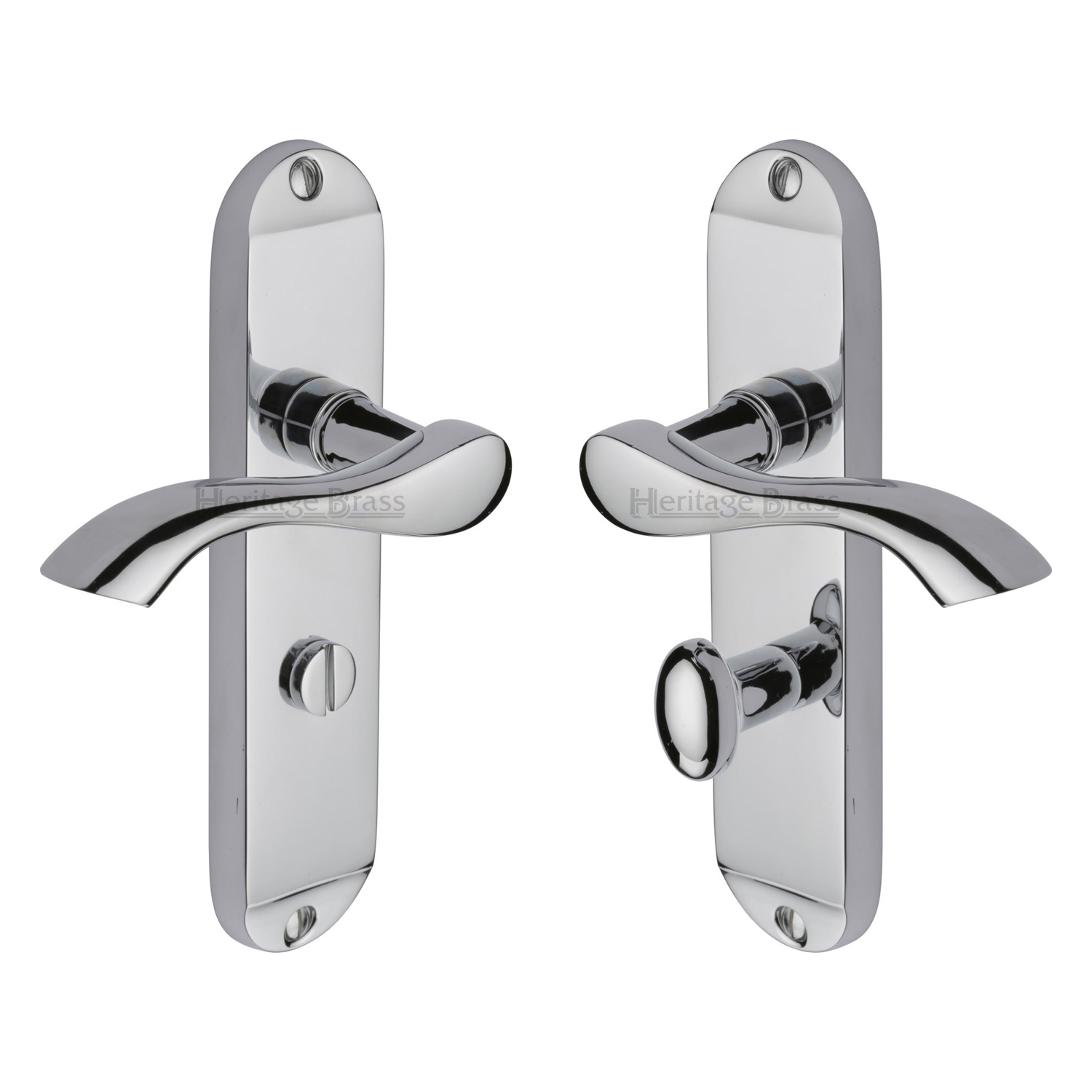 Heritage Brass Door Handle for Bathroom Algarve Design