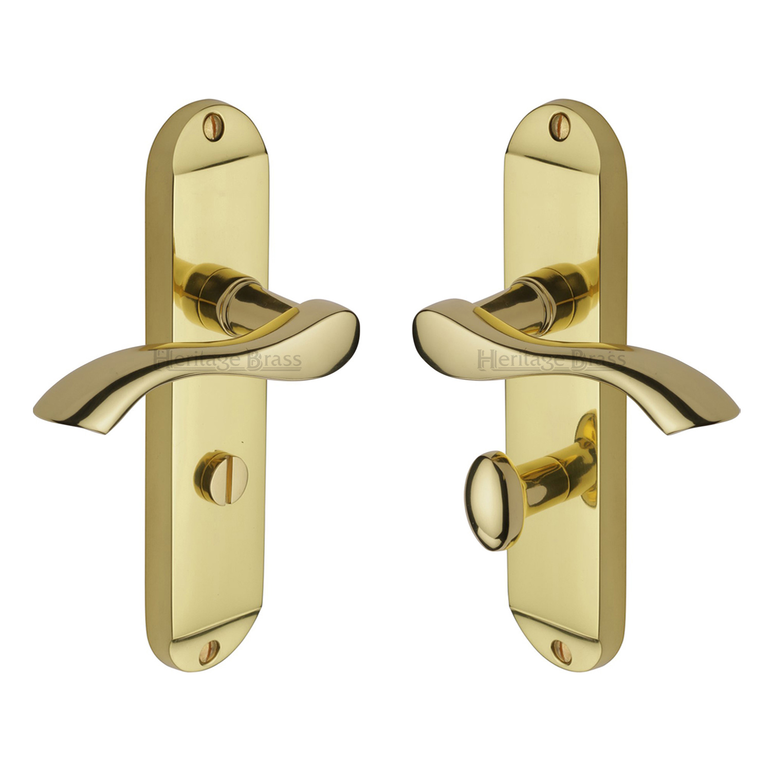 Heritage Brass Door Handle for Bathroom Algarve Design