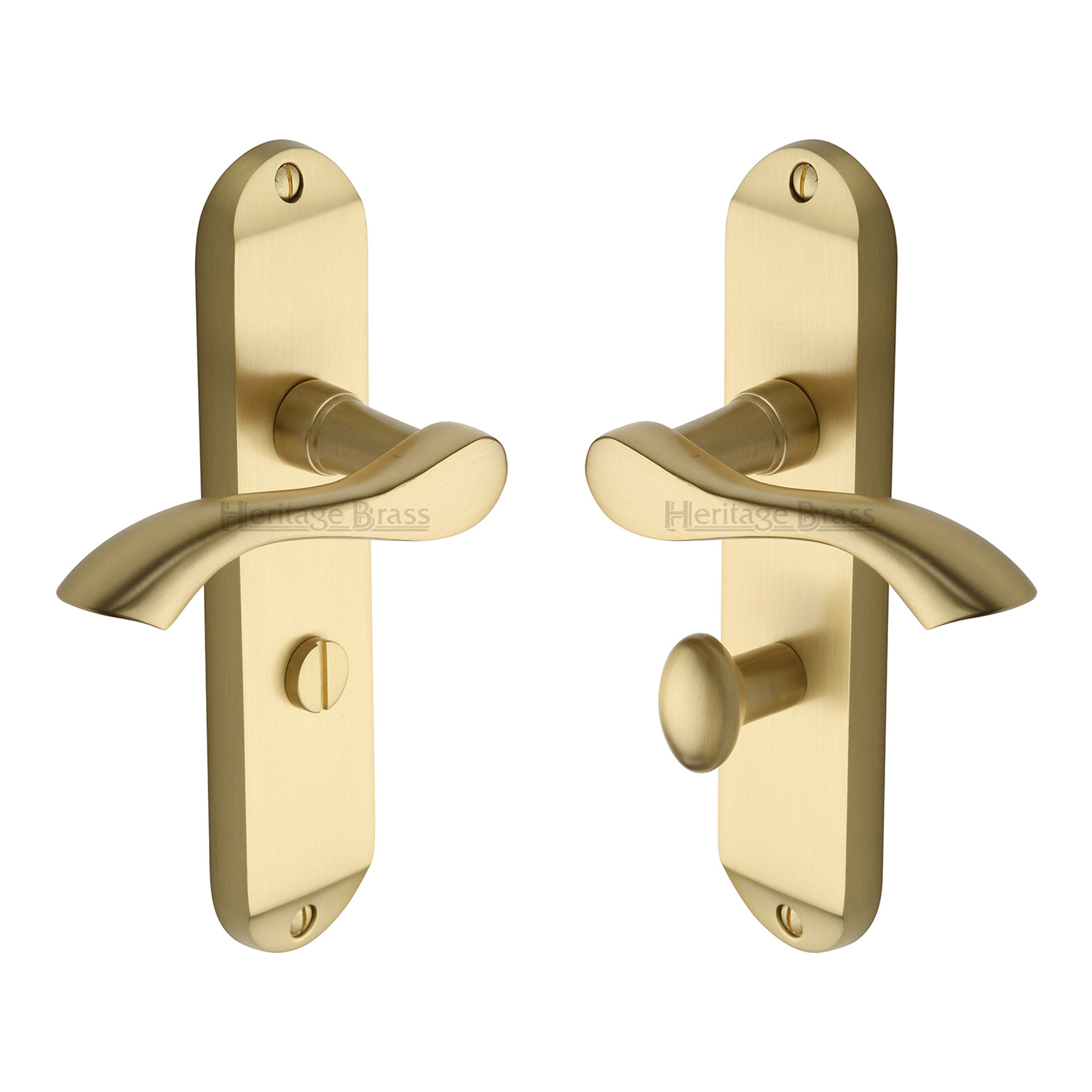 Heritage Brass Door Handle for Bathroom Algarve Design