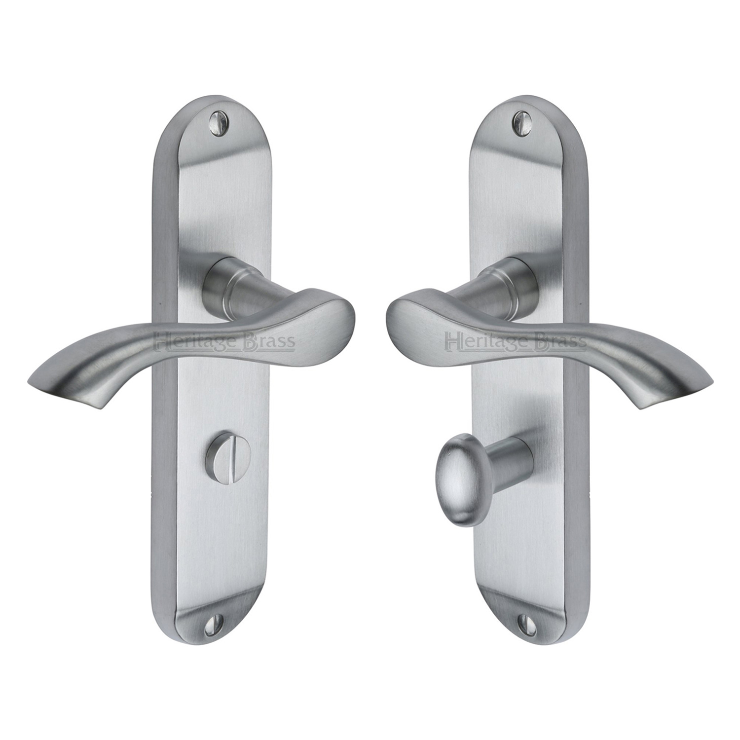 Heritage Brass Door Handle for Bathroom Algarve Design