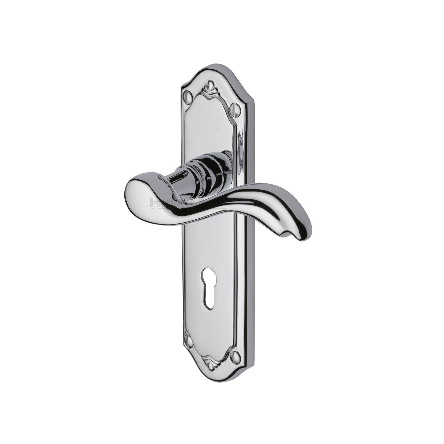 Heritage Brass Door Handle Lever Lock Lisboa Design