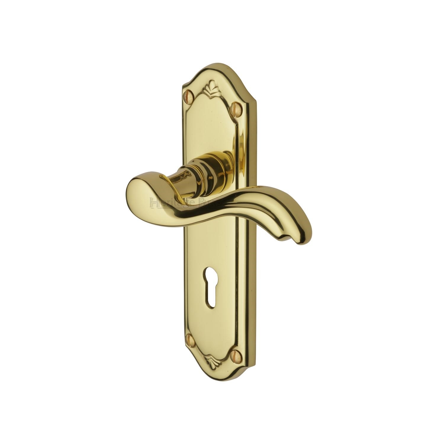 Heritage Brass Door Handle Lever Lock Lisboa Design