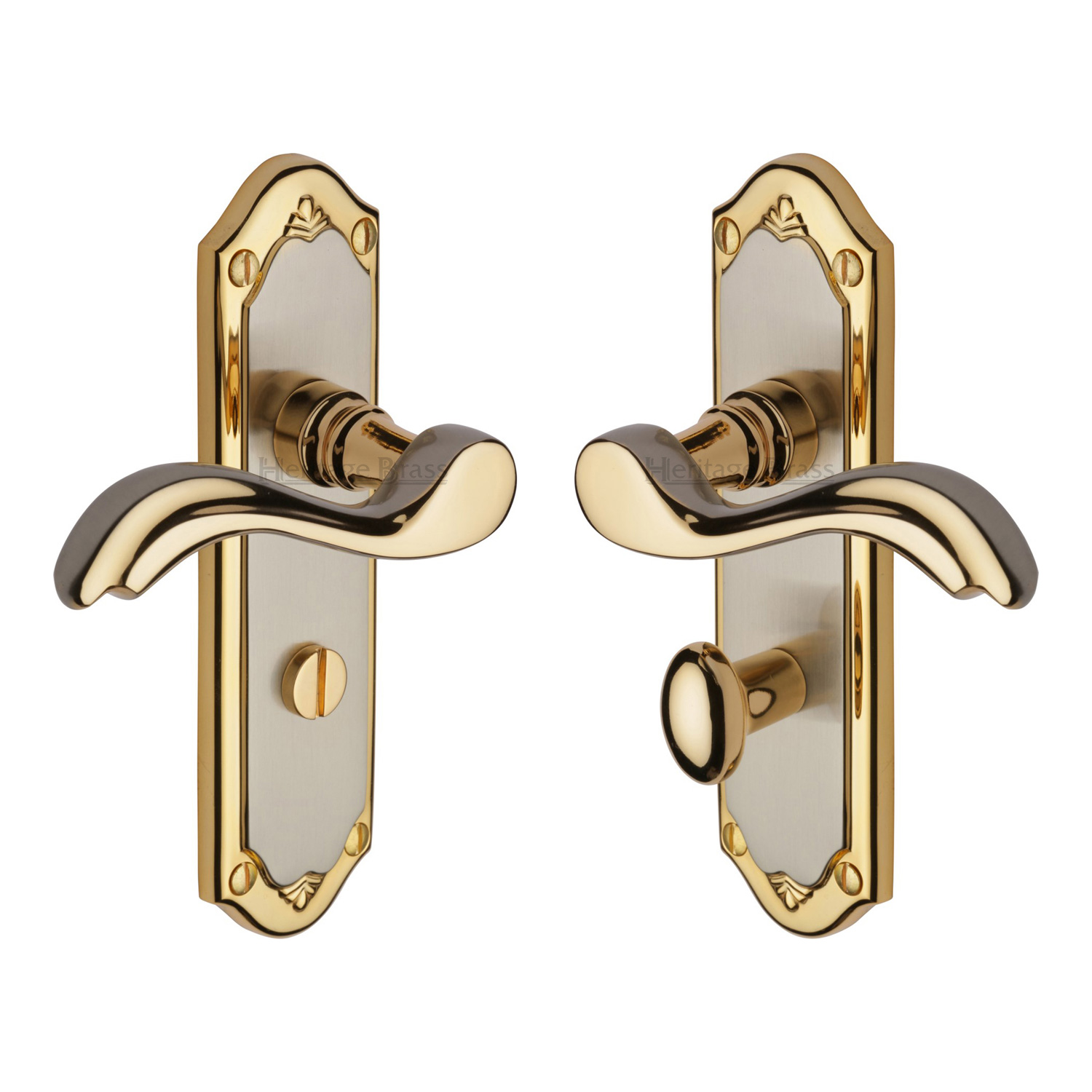 Heritage Brass Door Handle for Bathroom Lisboa Design