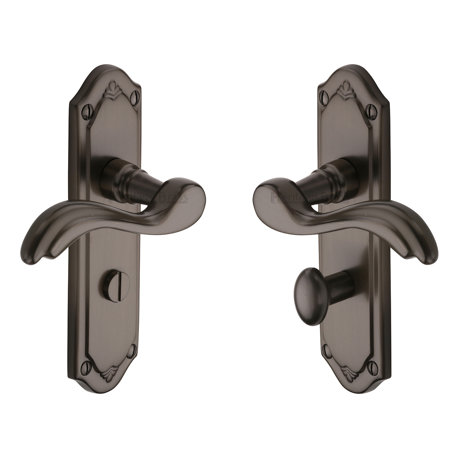 Heritage Brass Door Handle for Bathroom Lisboa Design