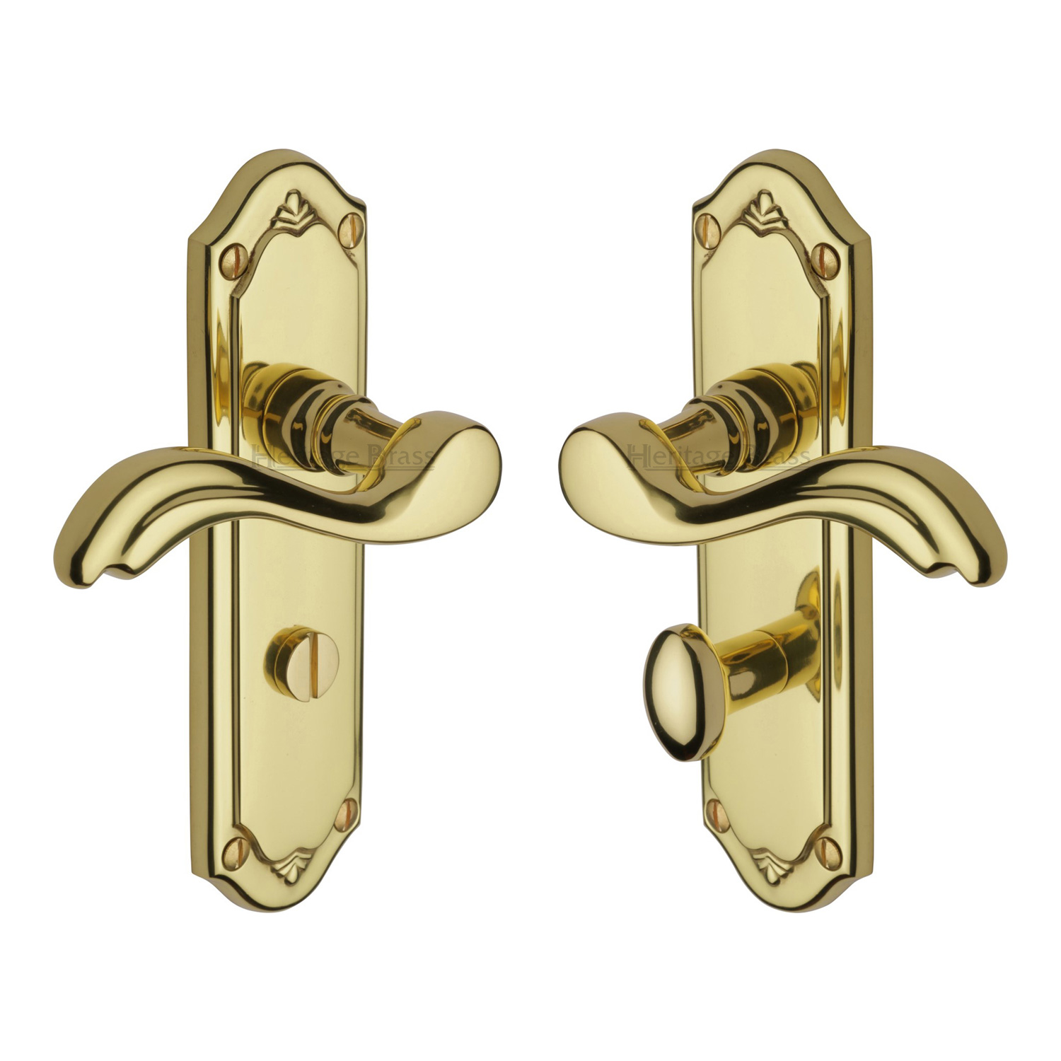 Heritage Brass Door Handle for Bathroom Lisboa Design
