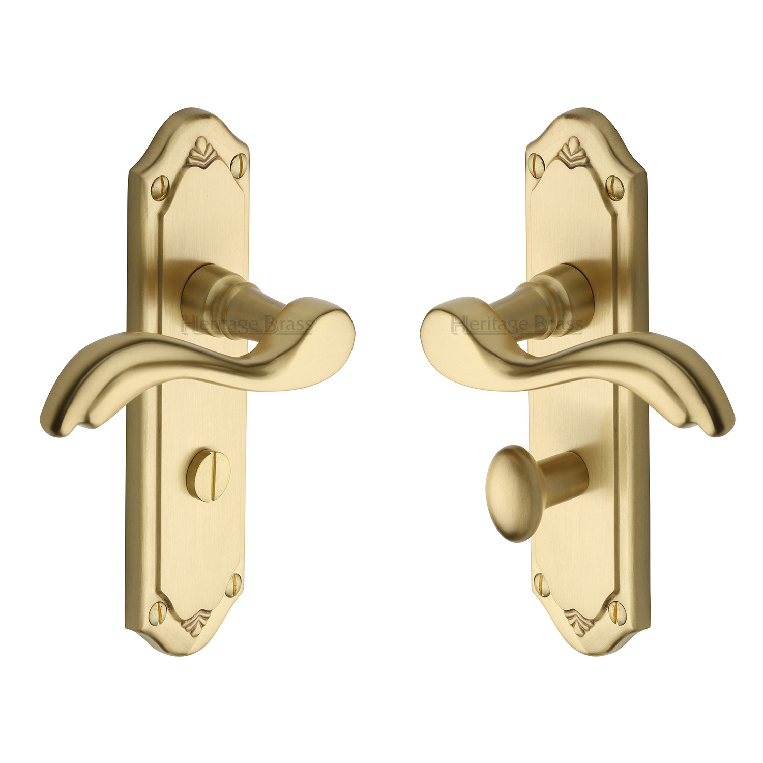 Heritage Brass Door Handle for Bathroom Lisboa Design